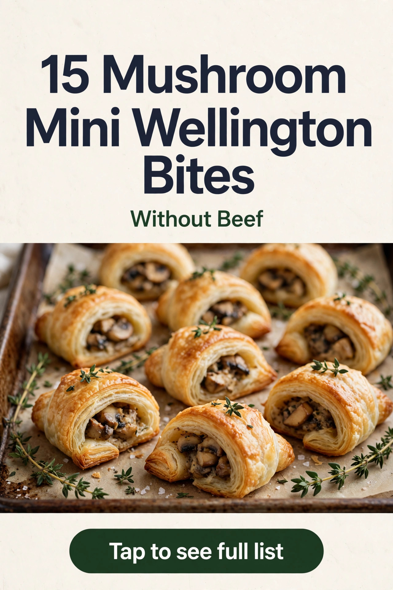 15 Mushroom Mini Wellington Crescent Bites Without Beef